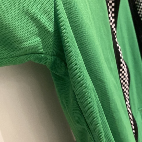 SUGOI Brand jersey jacket Green Raceway Black white checkers Mens Medium - Picture 7 of 13